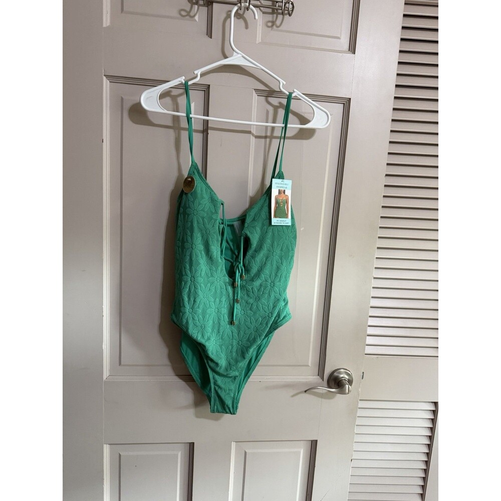 Women’s Mykonos Blue Swimwear One Piece Swimsuit Suit Only NWT Size Large Green